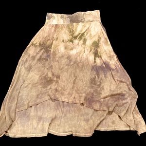 SINEW MOON BONNIE LEE SKIRT WISTERIA HEMP THERMAL HI-LO HIPPIE BOHO SKIRT L NWOT
